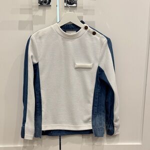Chic White and Blue Kids Sweater